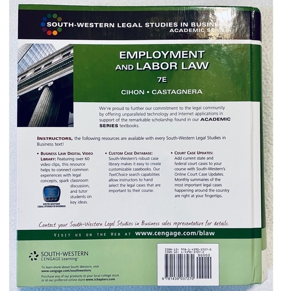 EMPLOYMENT AND LABOR LAW Patrick J Cihon Textbook - Picture 8 of 10